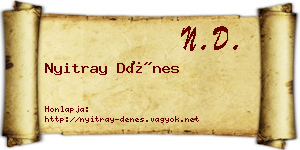 Nyitray Dénes névjegykártya
